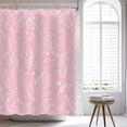 thumbnail image 6 of Pink Shower Curtain Boho Shower Curtain Leaf Shower Curtain Sage Pine Leafage Plant Leaves Family Bathroom Decor Set with 12 Hooks 72x72 Inches, 6 of 6