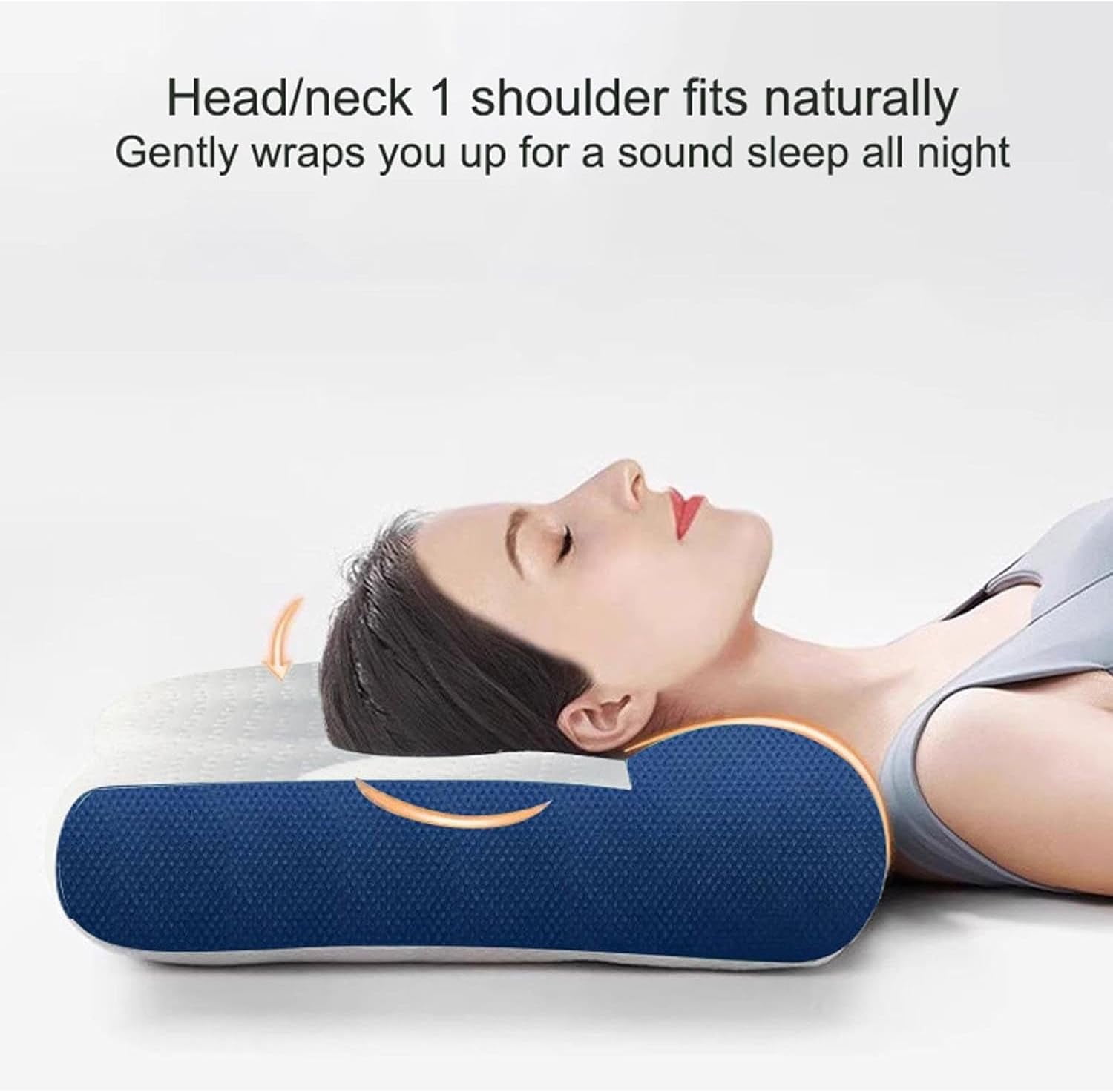 Ergonomic Pillow,Neck Pillow Cervical Pillow for Neck Strain Relief, Neck Pillow for Sleeping,Cervical Contour Neck Support Pillows for Side Back Stomach Sleeper  (Blue,40 * 60cm)