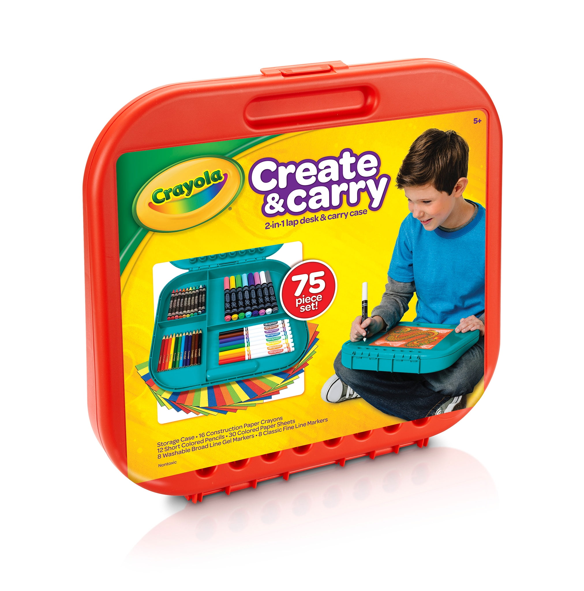Crayola Create and Carry Art Coloring Set, Child Ages 5+, 75 Pieces