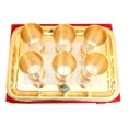 thumbnail image 3 of Indian Art Villa Silver-Plated Glass & Tray Set, 7-Piece, Red Velvet Box, Gold Accents, 3 of 5