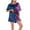 Purple Blue, variant on Womens Silk Satin Pajamas Set Short Sleeve Top and Casual Shorts Two-Piece Pjs Silky Soft Sleepwear Nightwear S-2XL