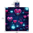 thumbnail image 2 of Valentine's Day Outdoor Canvas Picnic Blanket Lightweight Foldable Waterproof Beach Mat with Carrying Strap and Pocket - Camping, Hiking, and Picnics!, 2 of 6
