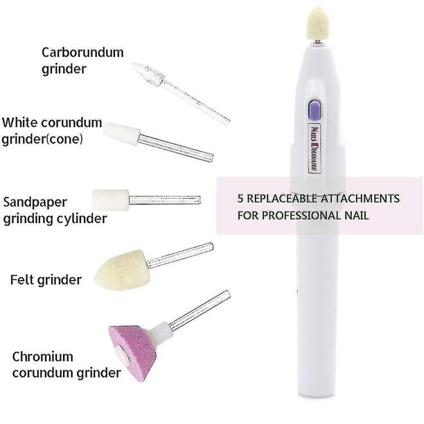 Taladro eléctrico para uñas Nails Art File Juego de manicura eléctrica, uña portátil para uñas
