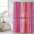 thumbnail image 6 of Happy Valentine's Day Shower Curtain Set - Long 72" x 84" Washable Bathtub Curtain with 12 Hooks, Valentines Pink Gradient Striped Waterproof Fabric Stall Shower Curtains for Bathroom/Bathtub Décor, 6 of 6