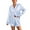 Striped Blue, variant on Avidlove Women Satin Pajama Sets Long Sleeve Button Down Tops and Ruffle Shorts Pjs Silk Lounge Set Notch Collar Sleepwear