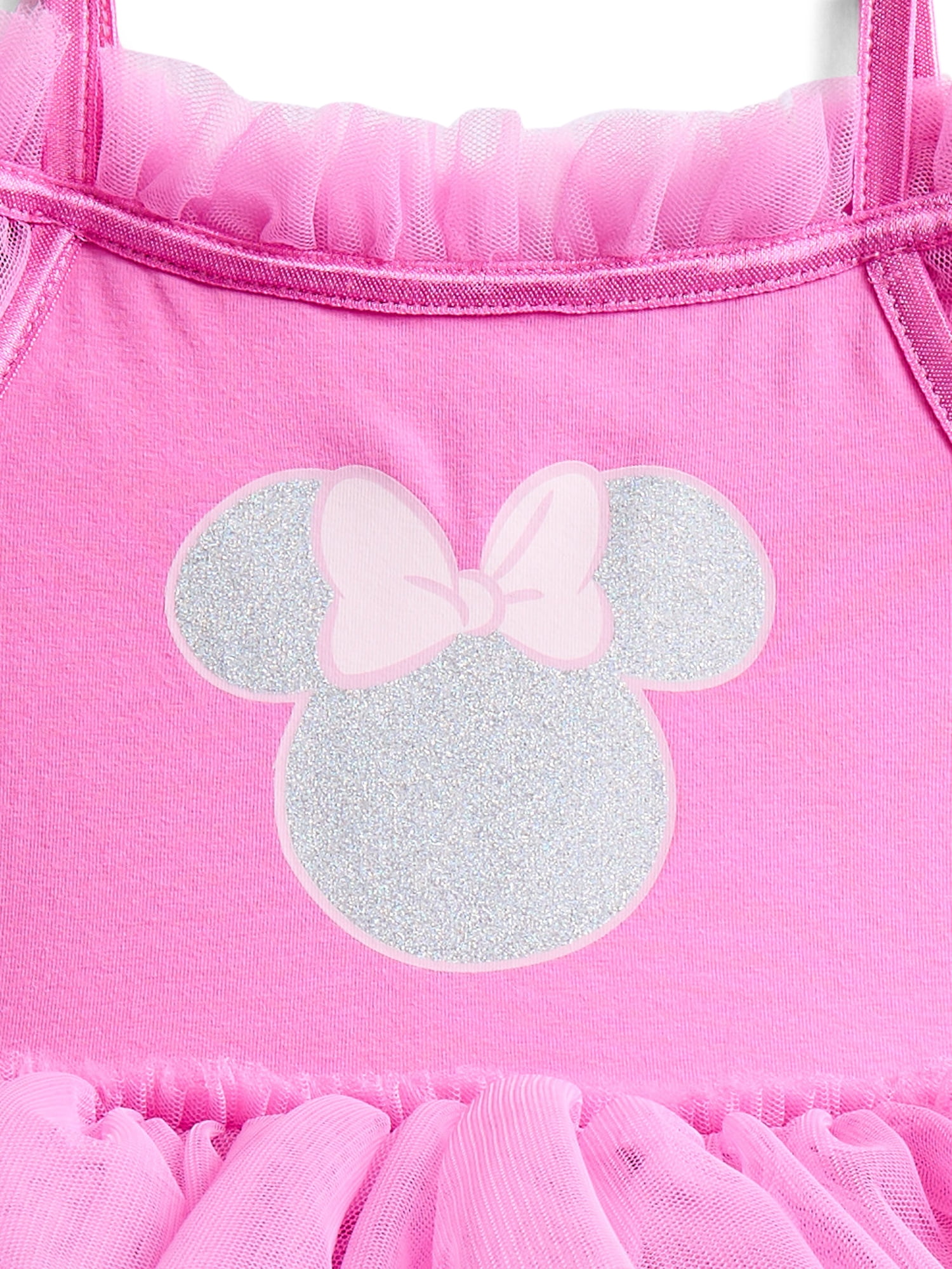 Disney Minnie Mouse Baby and Toddler Girls Glitter Tutu Dress, Sizes 0/3M-5T