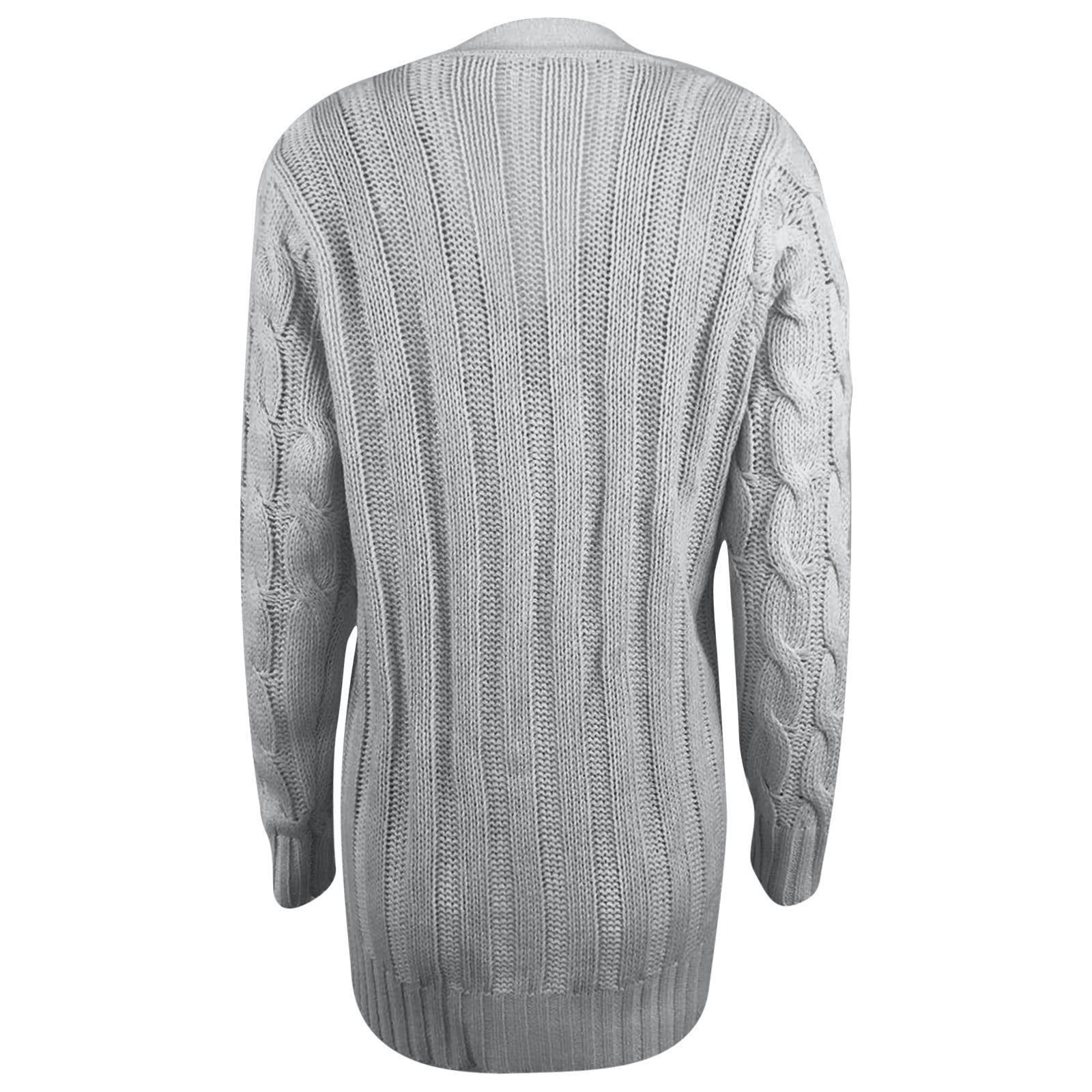 Jsaierl Women's 2024 Fall Long Sleeve Cable Knit Sweater Open Front Cardigan Button Loose Outerwear