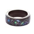 thumbnail image 2 of PAMTIER Men's Stainless Steel 8MM Creative Abalone Shell Rotatable Ring for Anxiety Black Size 11, 2 of 5