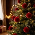 thumbnail image 6 of Yhmxh 6 Pcs Velvet Christmas Ball Ornaments, 3.15 Inch Flocked Christmas Tree Decor Balls, Soft Plush Xmas Hanging Baubles Set for Christmas Tree, Wreath, Holiday Indoor Home Party Decoration, 6 of 6