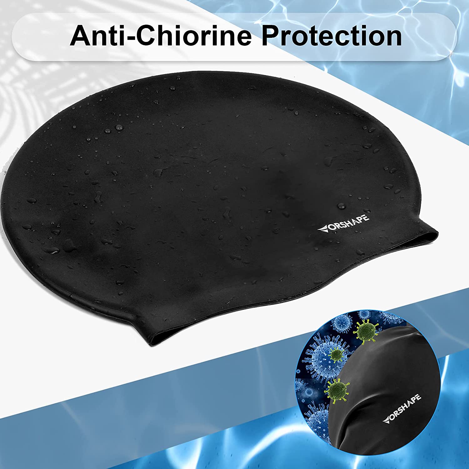 Swimming Cap for Women Long Hair Shower 