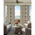 thumbnail image 4 of Purple Yellow Flower Blackout Curtains for Bedroom Living Room, Spring Green Leaf Watercolor Floral Farm 45 In Long Thermal Insulated Room Darkening Drapes Grommet Window Treatments, 42 x 45 In, 4 of 9
