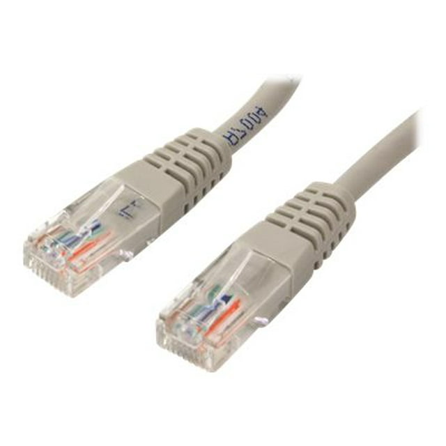 StarTech.com Cat5e Ethernet Cable - 5 ft - Gray - Patch Cable - Molded Cat5e Cable - Short Network Cable - Ethernet Cord - Cat 5e Cable - 5ft (M45PATCH5GR) - Patch cable - RJ-45 (M) to RJ-45 (M) - 5 ft - UTP - CAT 5e - molded - gray