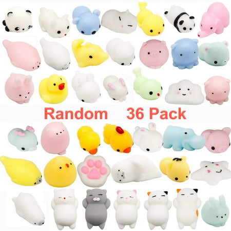 36 pcs mini squishies mochi animal squeeze soft cat toys walmart com