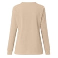thumbnail image 4 of NINGMENG Hauts pour Femmes Couleur Unie Col Rond Manches Longues Hauts d'Hiver T-shirts Sportwear, Beige, S, 4 of 5