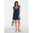 thumbnail image 2 of No Boundaries Tiered Cotton Dress with Flutter Sleeves, Women’s XXS-XXL, 2 of 5