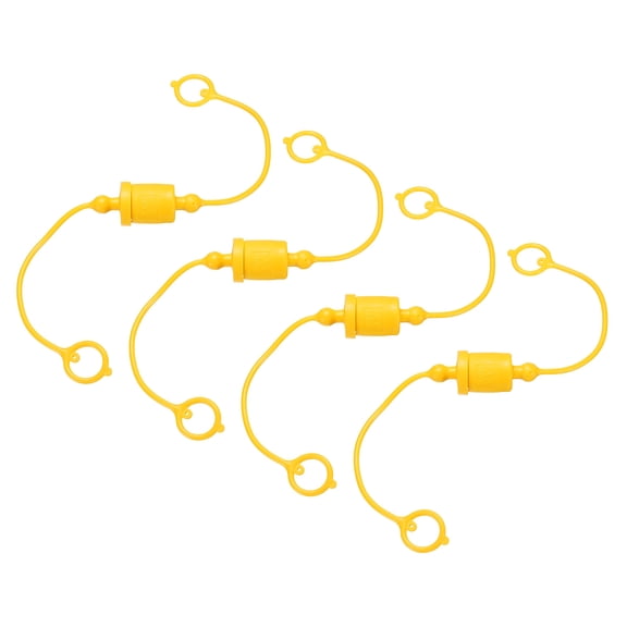 Uxcell 4 Set 3/8 ISO-A Hydraulic Hose Male Dust Cap & Female Plug Cover, Yellow