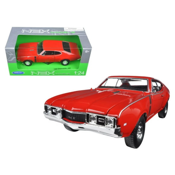 Welly 1968 Oldsmobile 442 Rouge 1/24 Voitures Miniatures Moulées sous Pression