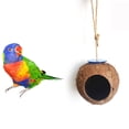 thumbnail image 2 of YUEHAO Pet Supplies Natural Coconut Shell Bird Nest House Hut Cage Feeder Pet Parrot Parakeet Toy, 2 of 2