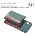 thumbnail image 3 of Allytechgroup Case for Apple iPhone XR, 2-in-1 Detachable Wallet Shell Magnetic RFID Blocking Case [Compatible with MagSafe] Stand PU Leather TPU Cover with Credit Card Slots/Cash Pockets, Green, 3 of 13