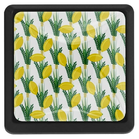 

Ownta Square with Screws 3 Pcs for Cupboard Dressing Table Bookcase Drawer Pull Handle Cabinet Door Knobs Fruit Lemon Pattern