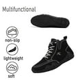 thumbnail image 4 of Mens Leather Casual Boots Lightweight High Boots Outdoor Comfort Walking Boots Slip Resistant Breathable Driving Shoes Black 7 US, 4 of 7