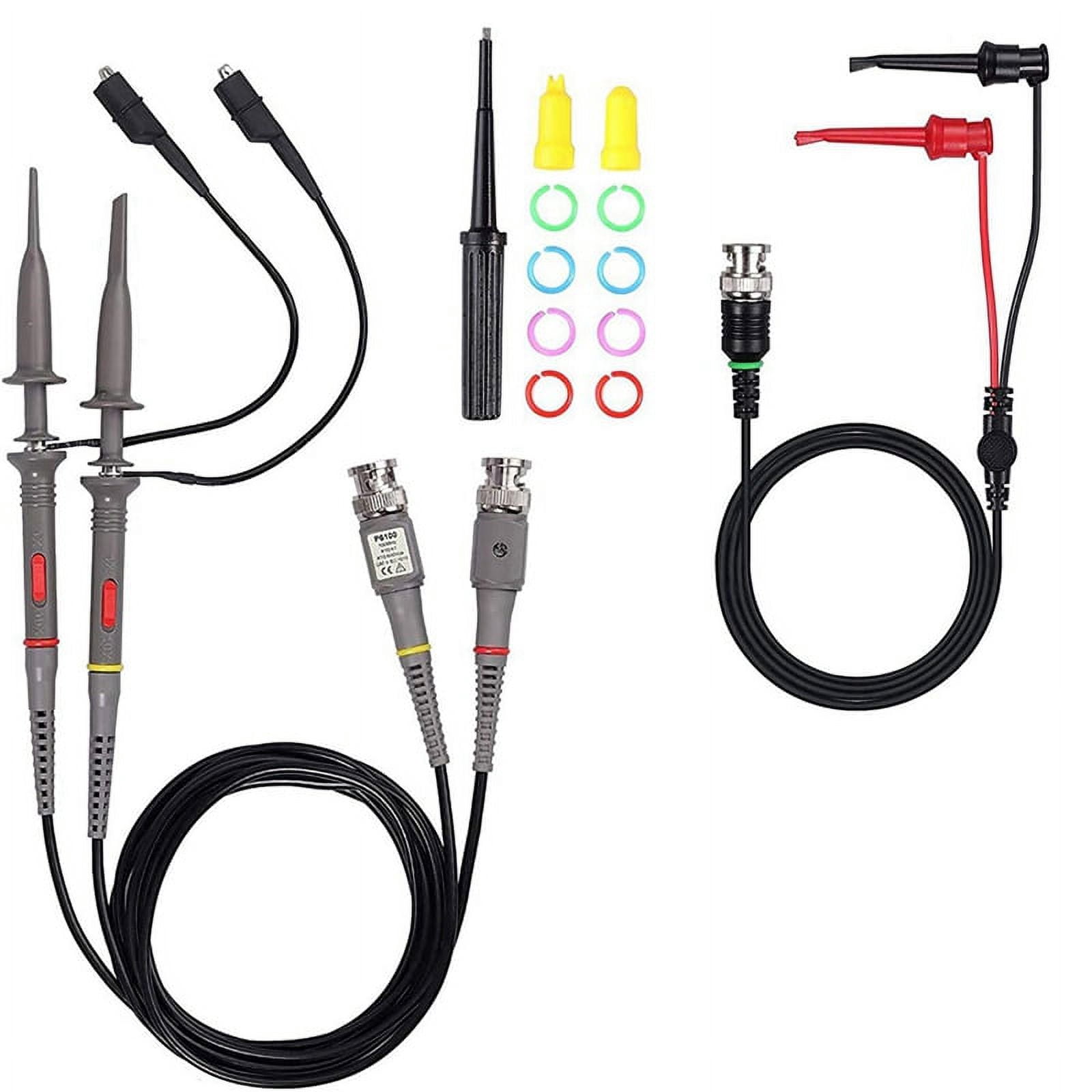 2set P6100 100 MHz Oscilloscope Clip Probes with BNC to Test Lead Kit