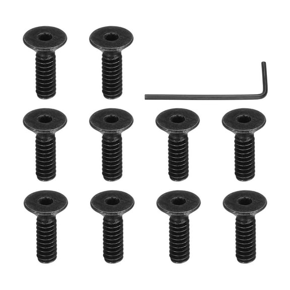 #4-40 x 3/8 Inch Flat Head Socket Cap Screws Hex Drive Machine Screws with Hex Spanner 10 Pcs