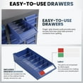 thumbnail image 3 of 40 - Drawer Parts Cabinet, 21×8.66×24.8 Inch Steel & Plastic Bolt/Nut Storage, Dividers Included, Ideal for Garage Workshop, Home DIY Area, Tool Shed Organization, 3 of 7