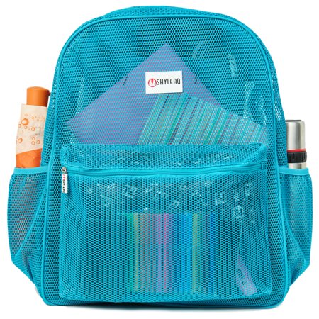 Mesh Backpack For Work and School XXL (36 L) | 2-WAY Zip | Reinforced 3D Mesh | H19.6" x W15" x D7" | Turquoise Armadillo