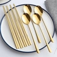 thumbnail image 5 of Chopsticks Spoon Set, 4 Color Reusable Metal Stainless Steel Korean Chopstix Spoon Set Christmas Gift, 5 of 5