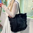 thumbnail image 5 of Hsqqdc Elegant Vintage Hobo Shoulder Bag, French Style Ruffle Large Capacity Tote, 5 of 7
