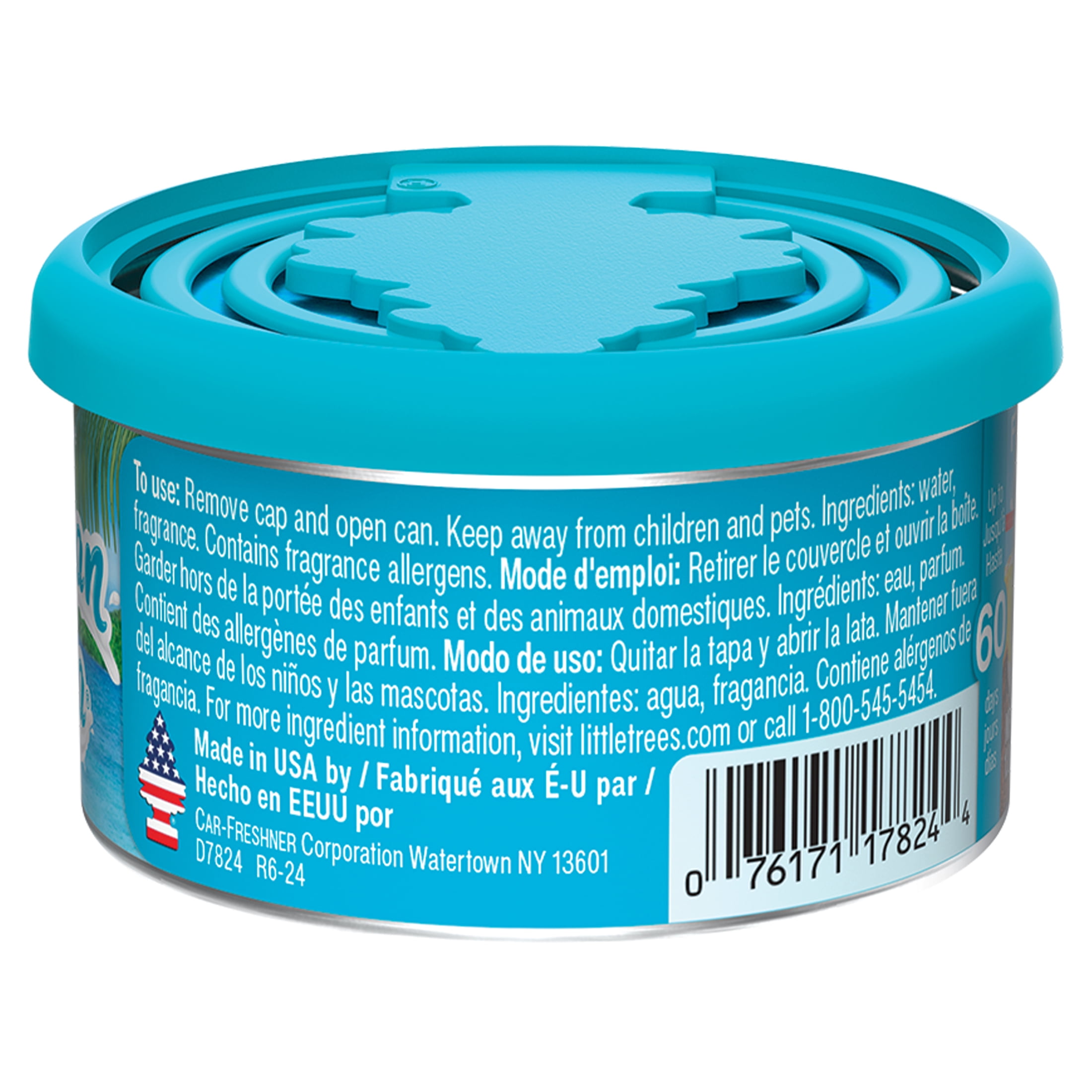 (2 pack) Little Trees Air Freshener Fiber Can Caribbean Colada 1.05 oz