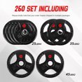 thumbnail image 2 of FlexWave 2-Inch Rubber Coated Cast Iron Weight Plates Set, 80LB/180LB/210LB Options, for Barbell & Home Gym Strength Training, 2 of 8