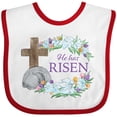 thumbnail image 3 of Inktastic Easter He Has Risen with Cross and Flowers Boys or Girls Baby Bib, 3 of 4