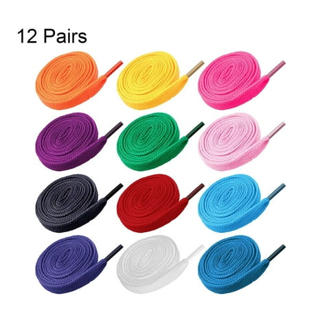 

GHPKS 12 Pairs Of Replacement Flat Shoelaces Shoe Laces Strings For Sports Shoes