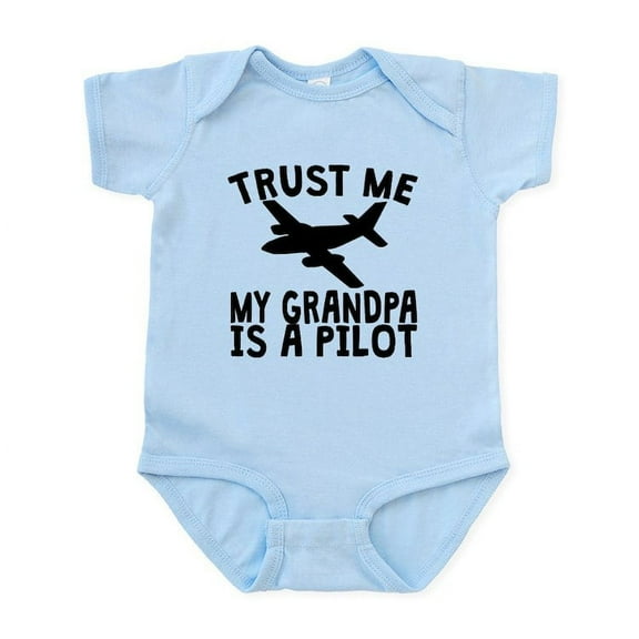 CafePress - Trust Me My Grandpa Is A Pilot Body Suit - Baby Light Bodysuit, Size Newborn - 24 Months