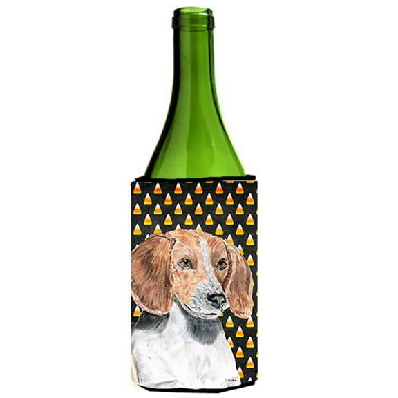 English Foxhound Halloween Candy Corn Wine bottle sleeve Hugger