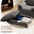 thumbnail image 5 of Muumblus Accent Chair with Storage Ottoman, Indoor Chaise Lounge Armchair with USB & Phone Stand, Gray Chenille, 5 of 11