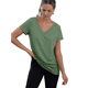 thumbnail image 3 of Camiseta Informal con Cuello en V para Mujer, Verde , Talla XL, 3 of 9