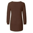 thumbnail image 4 of DuoJiaJ Sweaters for Women Pullover V Neck Lightweight Oversized Fuzzy Sweater Tops Long Sleeve Loose Cozy Fall Clothes Brown XXL, 4 of 5