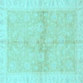 thumbnail image 1 of Ahgly Company Indoor Square Oriental Light Blue Traditional Area Rugs, 3' Square, 1 of 4