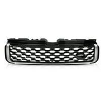 CROSSDESIGN Front Upper Bumper Grille Grill Black Chrome Fit For 2010-18 Range Rover Evoque