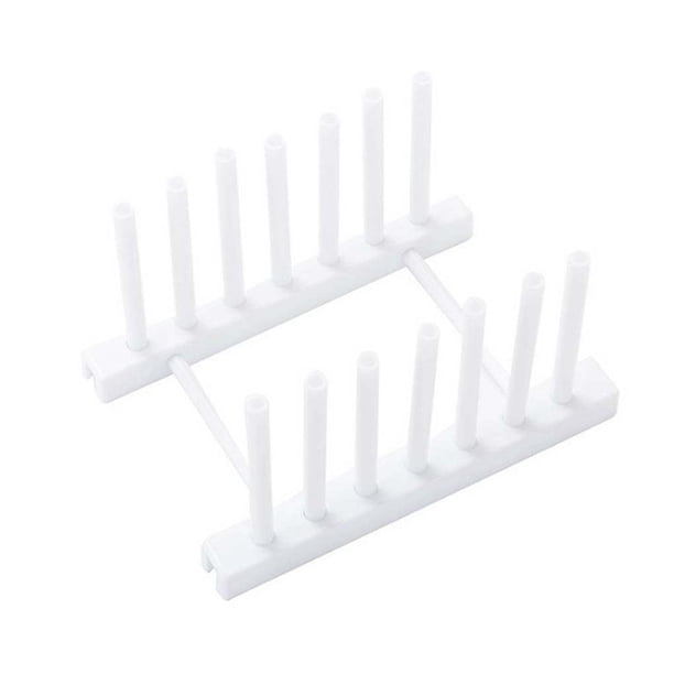 Cateissary Hogares modernos plástico multiusos placa olla tapa soporte escurridor secado escurridor gabinete organizador Organizadores de utensilios de cocina blanco