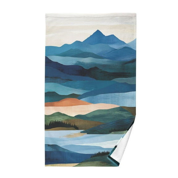 Mountain RangeBath Towel 100% Cotton Soft Thick High Absorbency Hand Face Towel Single Pack 16x28in