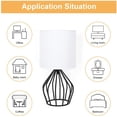 thumbnail image 3 of Cage Design Hollow Metal Base Bedside Lamp White Shade (2-Piece Set), 3 of 3