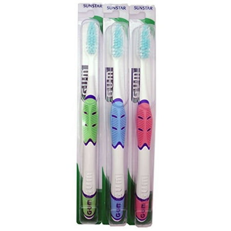 GUM 516 Technique Sensitive Care Toothbrush - Full - Ultra Soft (3 Toothbrushes), Assorted