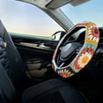 thumbnail image 5 of Handmade Steering Wheel Cover, Crochet Steering Wheel Cover, Sunflower Granny Square Wheel Cover, 14-15 Inch, Universal Fit, for Women, Wheel Cover, 5 of 7