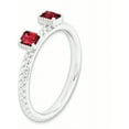 thumbnail image 4 of Created Ruby Sterling Silver Two-Stone Ring, 4 of 9