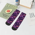 thumbnail image 5 of Uemuo Purple Dreamcatcher Printed Crew Socks, Moisture-Wicking Socks, Athletic Socks for Men Breathable Cushion Socks Casual Sport Socks for Running Traveling, 5 of 6