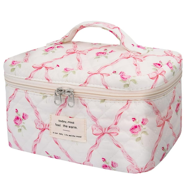 Bolsa de maquillaje Gosect Floral Coquette Aesthetic Travel Pink